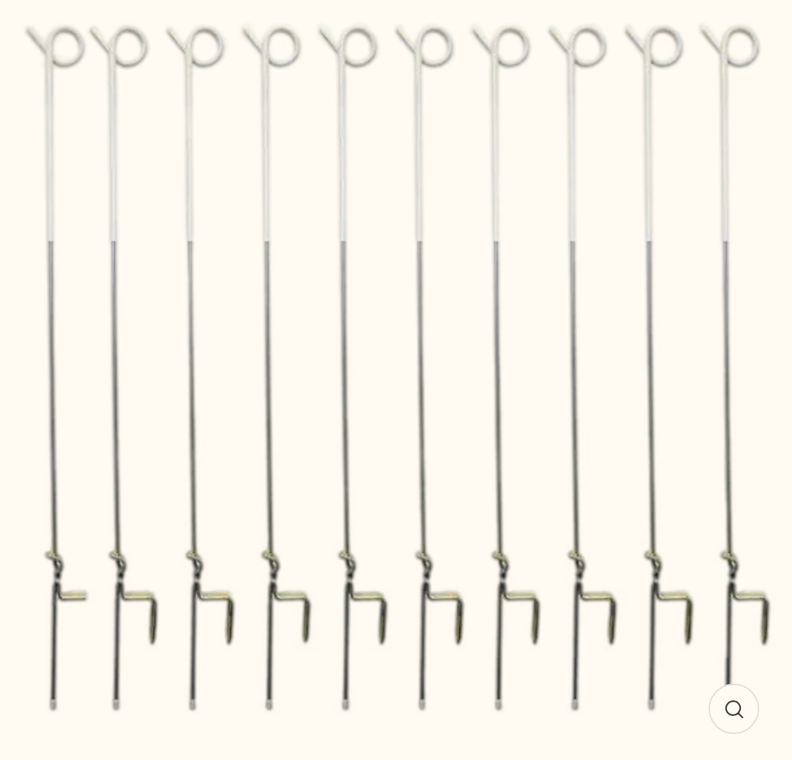 Hotline 104cm White Top Strainrite Gold Foot 7mm Pigtail Metal Post
